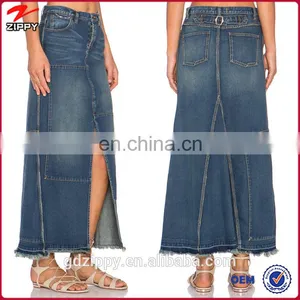 New Fashion Jean Long Jean Skirt thumbnail-1