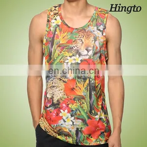 Men's Dye Racer Back Sublimation Tank Top Wholesale Men thumbnail-1