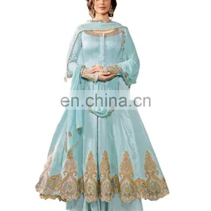 Occasion Party Wear Long Anarkali Style Salwar Kameez Suits 2017 (Semi Stitched) thumbnail-1