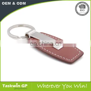 New Fashion Metal Luxury Key Rings Brown Leather Keychain thumbnail-4