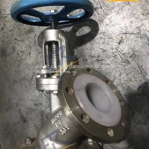Opening Into the Tank Fluorine Lining Tank Bottom Angle Valve NPS2-NPS12 150Lbs Stainless Steel CF8 thumbnail-1