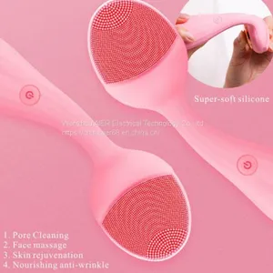 Rechargeable Silicone Facial Cleansing Brush Waterproof Electric Face Massager Anti-aging thumbnail-2
