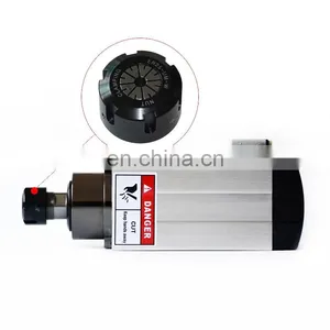 HONGJUN 220V 4 Ceramic Bearing Square 2.2kw Air Cooled Spindle Motor ER20 Runout-off 0.01mm CNC Engraving Milling Grind thumbnail-2
