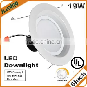 High Power 120V 1200lm 6 Inch19W Dimmable LED Square Downlight thumbnail-1