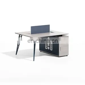 Contemporary Luxury Office Furniture High Tech Metal Wood Table Modern Executive Computer Office Desks With Drawer thumbnail-5
