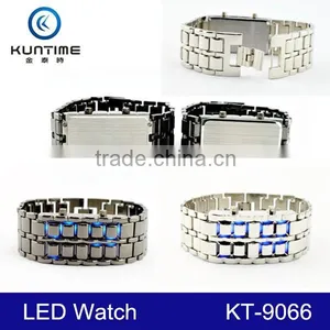 2015 Fashion Lava Style Samurai Metal Blue LED Faceless Watch thumbnail-4