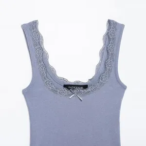 European Style Women's Multi-color Dress With Lace Trim and Wide Strapless Short-sleeved Top for Women thumbnail-1