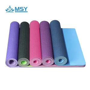 Eco-Friendly Double Layers TPE Yoga Mat With Dual Color Pattern, Soft & Elastic, Suitable for Home Gym & Studio Use thumbnail-5