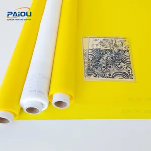 Dpp Polyester Mesh Screen Printing Mesh 165 Width White and Yellow thumbnail-1