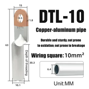 DTL Bimetallic Copper Aluminum Cable Lug, Anti-Corrosion Transition Crimp Wire Terminal for Aluminum Wire Connection thumbnail-4