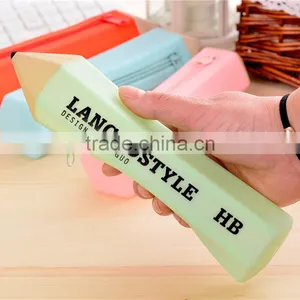 2016 New Wholesale Zipper Pouch Bag Pen Box/silicone School Pencil Case thumbnail-3