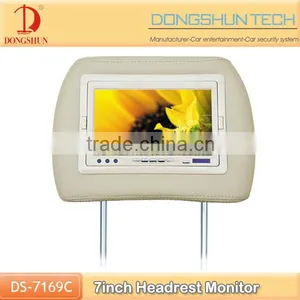 7" Car TFT LCD Headrest Monitor With Zipper Cover thumbnail-1