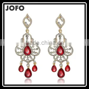 Stylish Retro Rhombus Crystal Ethnic Style Chandelier Earrings thumbnail-1