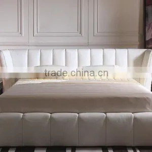 Foshan Modern Design Italian Leather Bed Design Furniture Wooden Bed Room Furniture MB1103 Quality Choice thumbnail-1