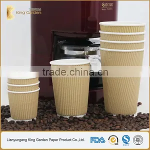 Insulation Brown Ripple Hot Cups With Lids thumbnail-2