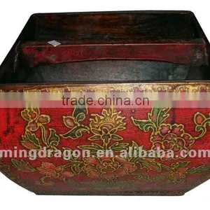 Chinese Antique Furniture Red Square Rice Measurement thumbnail-1