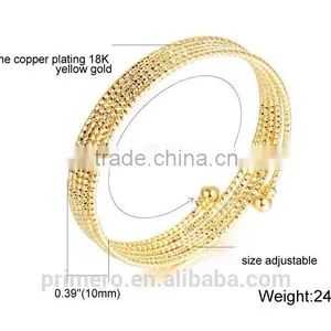 India Spiral Spring Multilayer 18k Gold Plated Bracelet Bangle Wedding Jewelry thumbnail-4