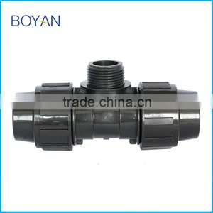 Drainage Products Plastic Pipe Fitting Black pp Compression Male Tee thumbnail-1