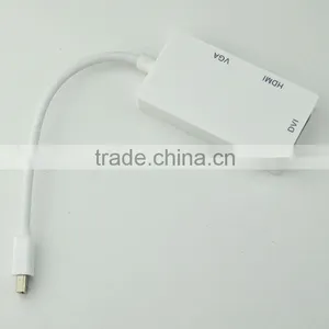 Multifuction Male Mini dp to Female Hdmi Dvi Vga Converter for Laptop thumbnail-4