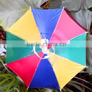 China Manufacturer 13 Inch Promotional Hat Umbrella, Head Umbrella, Hand Free Umbrella thumbnail-3