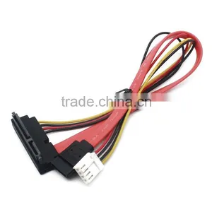 Manufacture 90 Degree 7 15 Pin SATA Cable to 7 Pin Mobil HDD & 4 Pin Power Cable thumbnail-1