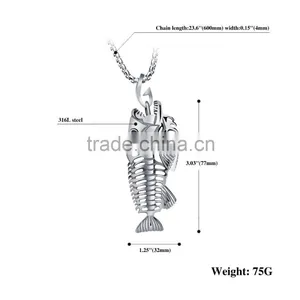 Professional Stainless Steel Jewelry Making Supplies Special Gift Fish Design Pendant thumbnail-6