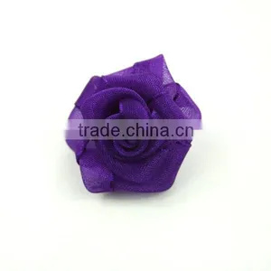 Handmade Organza Ribbon Flower thumbnail-1