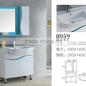 8059 Ceramic Counter Top Cabinet Basin Thin Edge Basin Bathroom Sink PVC Vanity thumbnail-1