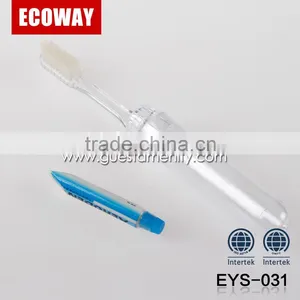 Hot Sale Portable Travel Folding Toothbrush With Toothpaste Hotel Toothbrush Kit thumbnail-3