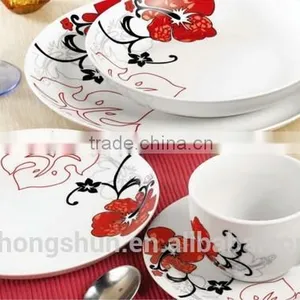 20pcs High Grade Ceramic Plain White Dinner Set, Modern Dinnerware for Home Hotel Restaurant, Moon Plates Coupe Shape Ceramics thumbnail-6
