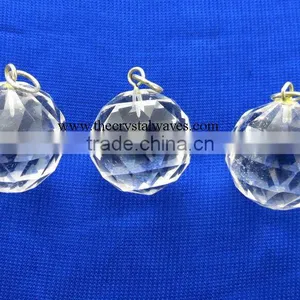 Crystal Quartz Round Flower Cut Pendant thumbnail-1