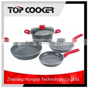 5pcs Aluminum Ceramic Marble Coating Italian Cookware thumbnail-1