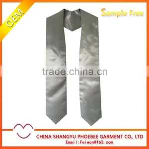 High Quality Shiny Satin Plain Graduation Stoles thumbnail-1