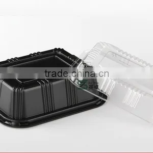 Black Plastic Rectangle Food Container / Disposable Sushi Box /plastic Storage Box thumbnail-3