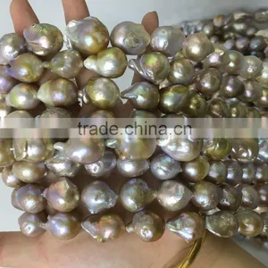 Baroque 15-17mm Purple Necklace thumbnail-5