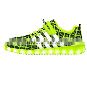 Lovely Candy Color LED Children Shoes Flyknit Upper Kids Casual Shoe for Wholesale thumbnail-2
