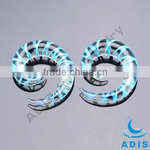 Pyrex Glass Spiral Ear Stretcher Tunnel Plug Gauge thumbnail-1