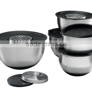 Stainless Steel Mixing Bowl With Grater Set thumbnail-3