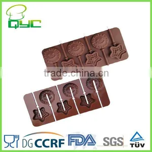 Non-stick Silicone Set of 6 Heart Chocolate Lolly Moulds thumbnail-2