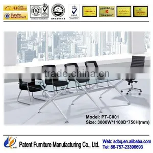 Rectangular Meeting Table With Tempered Glass PT-C001 thumbnail-1