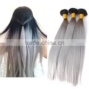 Grey and Black Ombre Hair Extensions Laser Hair Removal Machine 100% Peruvian Hair Quality Choice thumbnail-2
