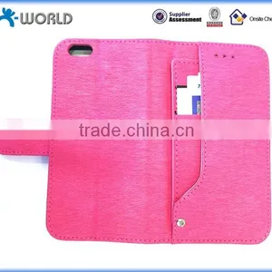 Free Access Card Holder Stand Wallet Cover Leather Case for Iphone 6 thumbnail-3
