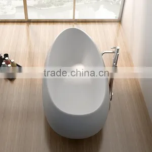 Portable Freestanding Solid Surface Bathtub,Italia Classic Design Resin Stone Round Bathtub for Bathroom Furniture thumbnail-4