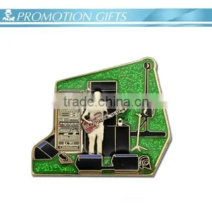 Enamel Glitter Powder Music Badge With Epoxy thumbnail-1