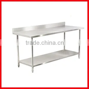 Easy Operate Stainless Steel 2-tier Worktable With Backsplash (WTC-222B) thumbnail-1