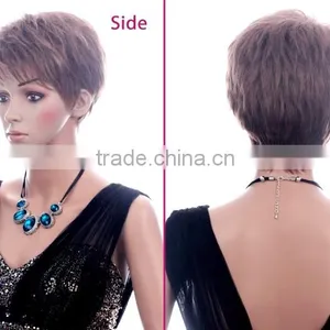 High Density Cheap Synthetic Women Short Bobo Wig Brown China Wig Supplier thumbnail-3