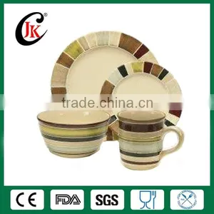 Promotional Cheap Glazing Stoneware Used Restaurant Dinnerware 16pcs thumbnail-1