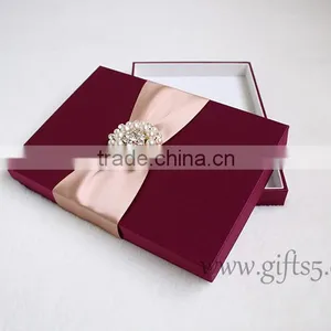 Gorgeous Burgundy Wedding Invitation Boxes thumbnail-3