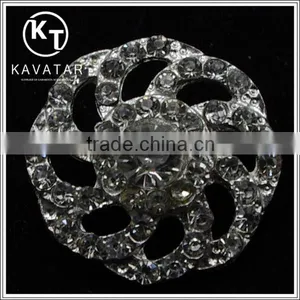 Good Quality NK026 Metal Flower Lead Free Metal Shank Rhinestone Buttons thumbnail-1