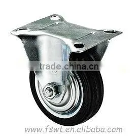 3-10 Inch Industrial Rubber Caster Wheel With Fixed thumbnail-1